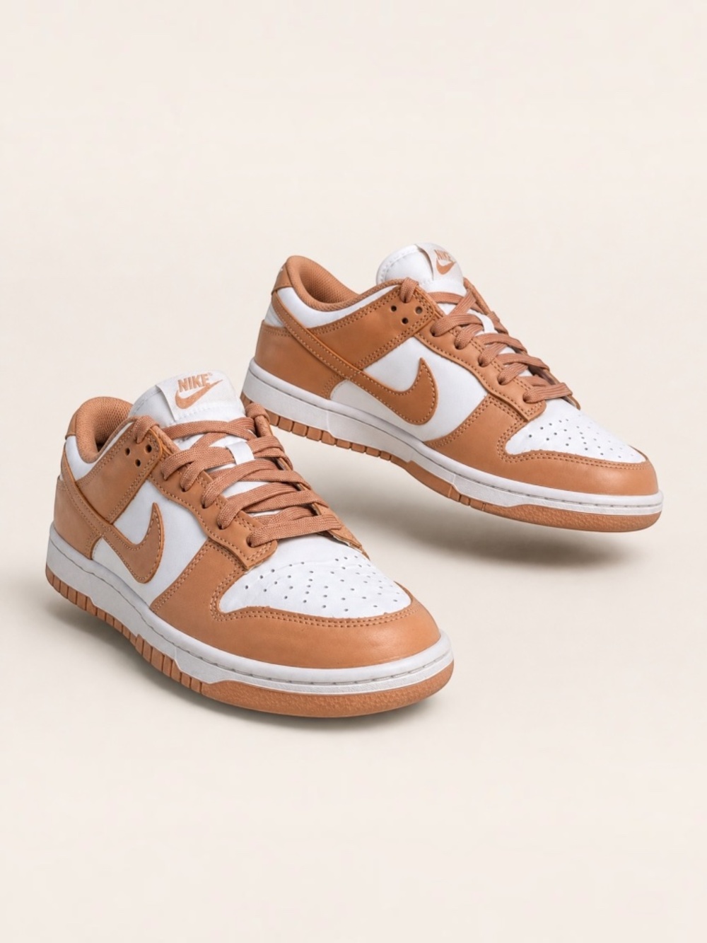 Nike Dunk Low Sneakers Leather White Rose Whisper Blush Pink Women’s Size 7.5